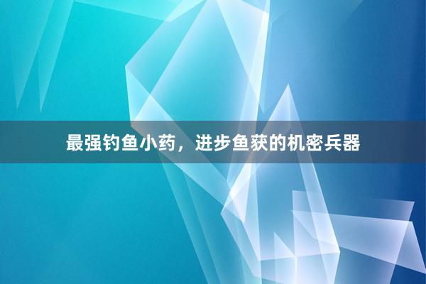 最强钓鱼小药，进步鱼获的机密兵器